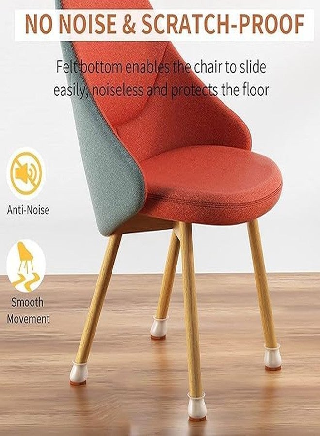 CLICKSWIFT أغطية أرجل الكراسي المربعة المصنوعة من السيليكون من كليك سويفت لمنع الخدوش، وتقليل الضوضاء، ومقاومة الانزلاق، وتسهيل حركة الأثاث. أغطية أرجل شفافة اللون للكراسي والطاولات والكراسي الصغيرة، 4 قطع - Image 3